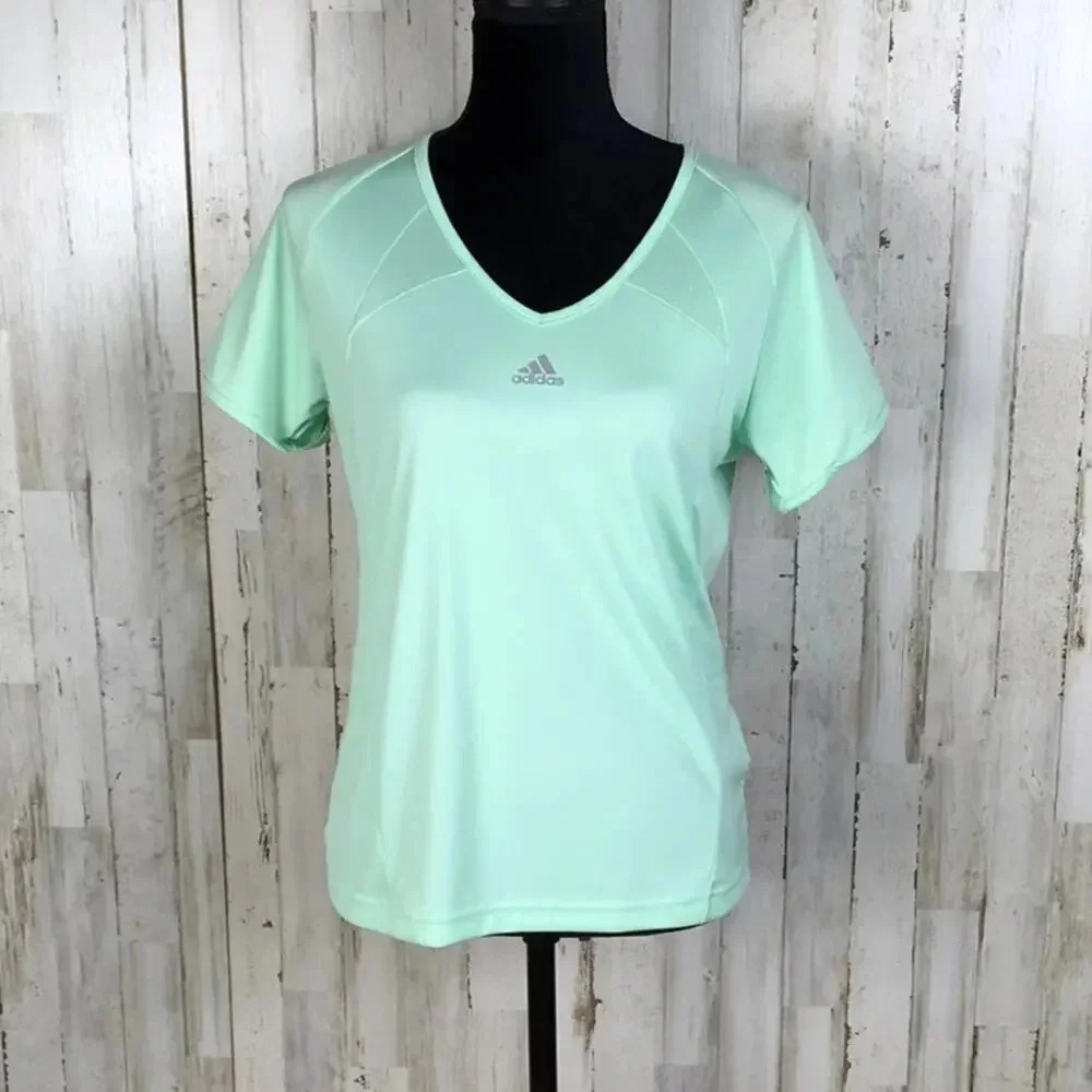 Adidas Athletic Workout Exercise Tee Top Mint M